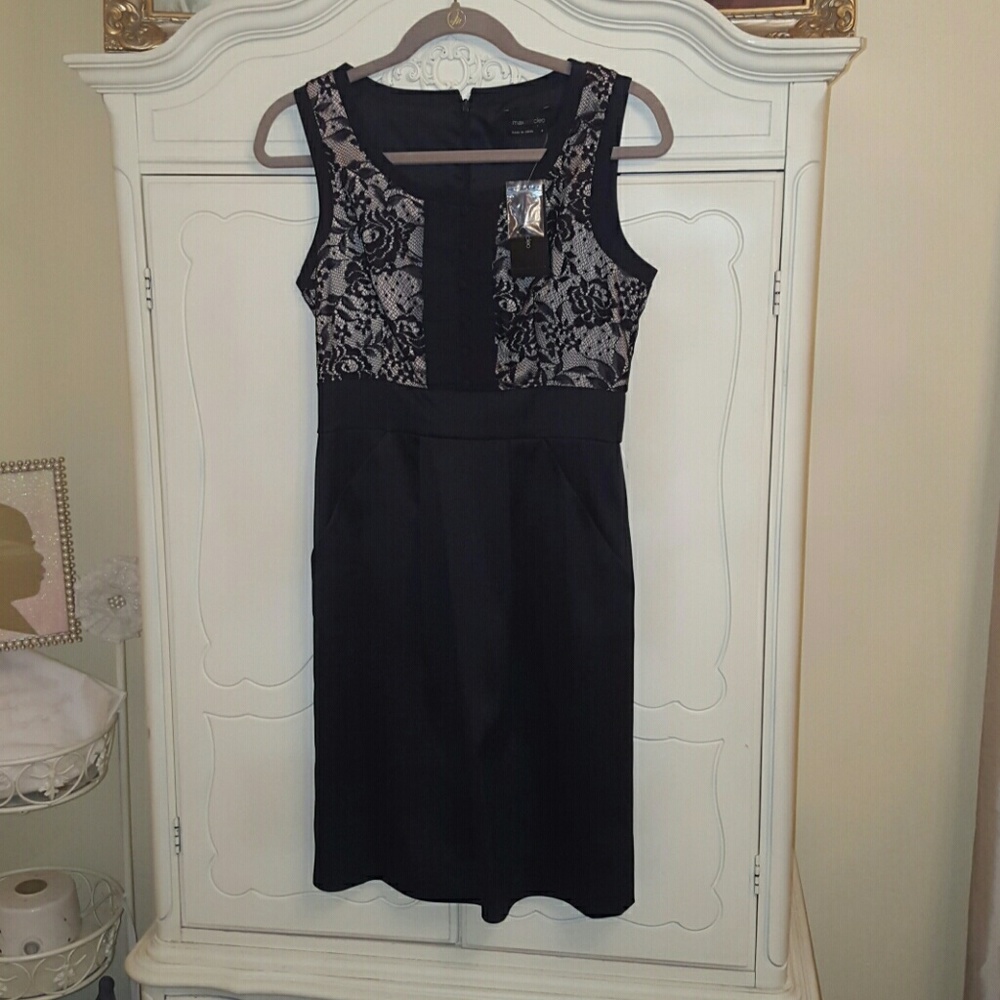 NWT Max and Cleo Black & Lace Dress Size 6